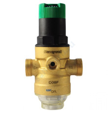 Регулятор давления мембранный латунь D06F х/в Ду 50 Ру16 2" НР/"американка" Рн=1,5 - 6бар с выходом под манометр и шкалой регулирования Honeywell-Braukmann D06F-2A HWLARM010