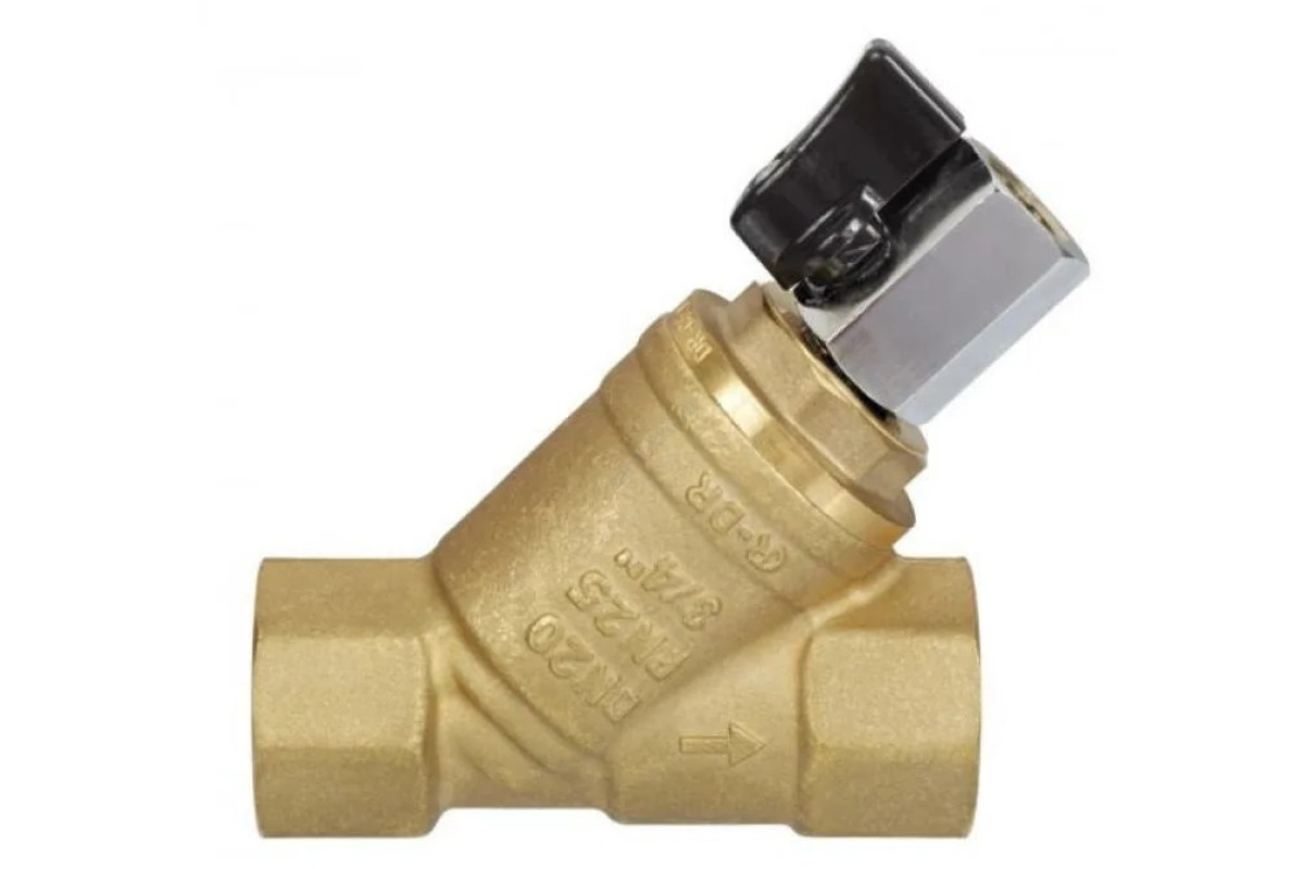 Фильтр сетчатый Y-образный латунь Ду 20 Ру25 Тмакс=130 oC G3/4" ВР FVR-D со сливным краном Danfoss 065B8242
