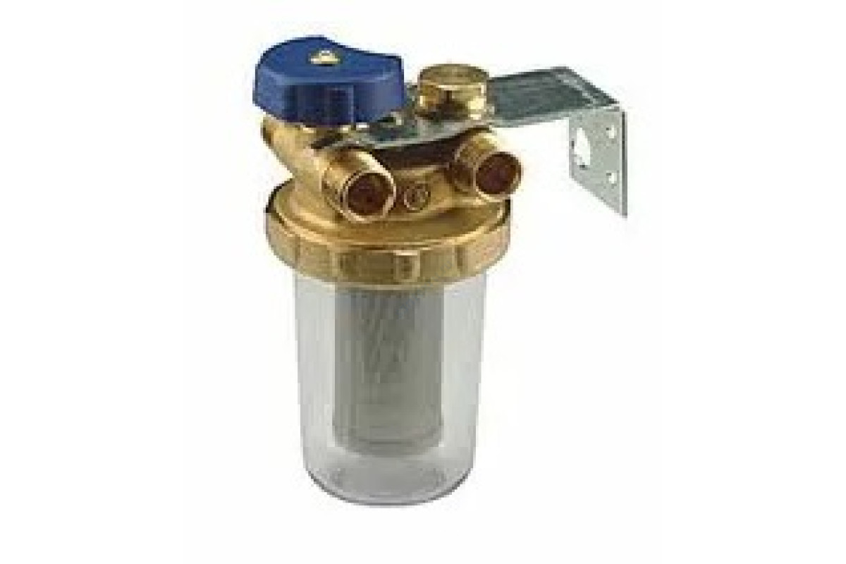 Фильтр сетчатый T-образный латунь Ду 10 РУ16 G3/8" Вр N1UB со сливным краном Giacomini N1UBY001