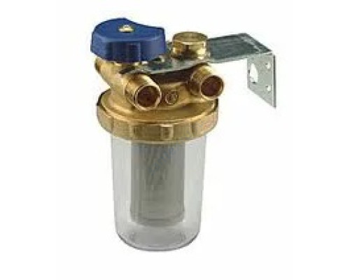 Фильтр сетчатый T-образный латунь Ду 10 РУ16 G3/8" Вр N1UB со сливным краном Giacomini N1UBY001