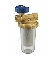 Фильтр сетчатый T-образный латунь Ду 10 РУ16 G3/8" ВР N2 дренажн с запорным клапаном Giacomini N2Y001