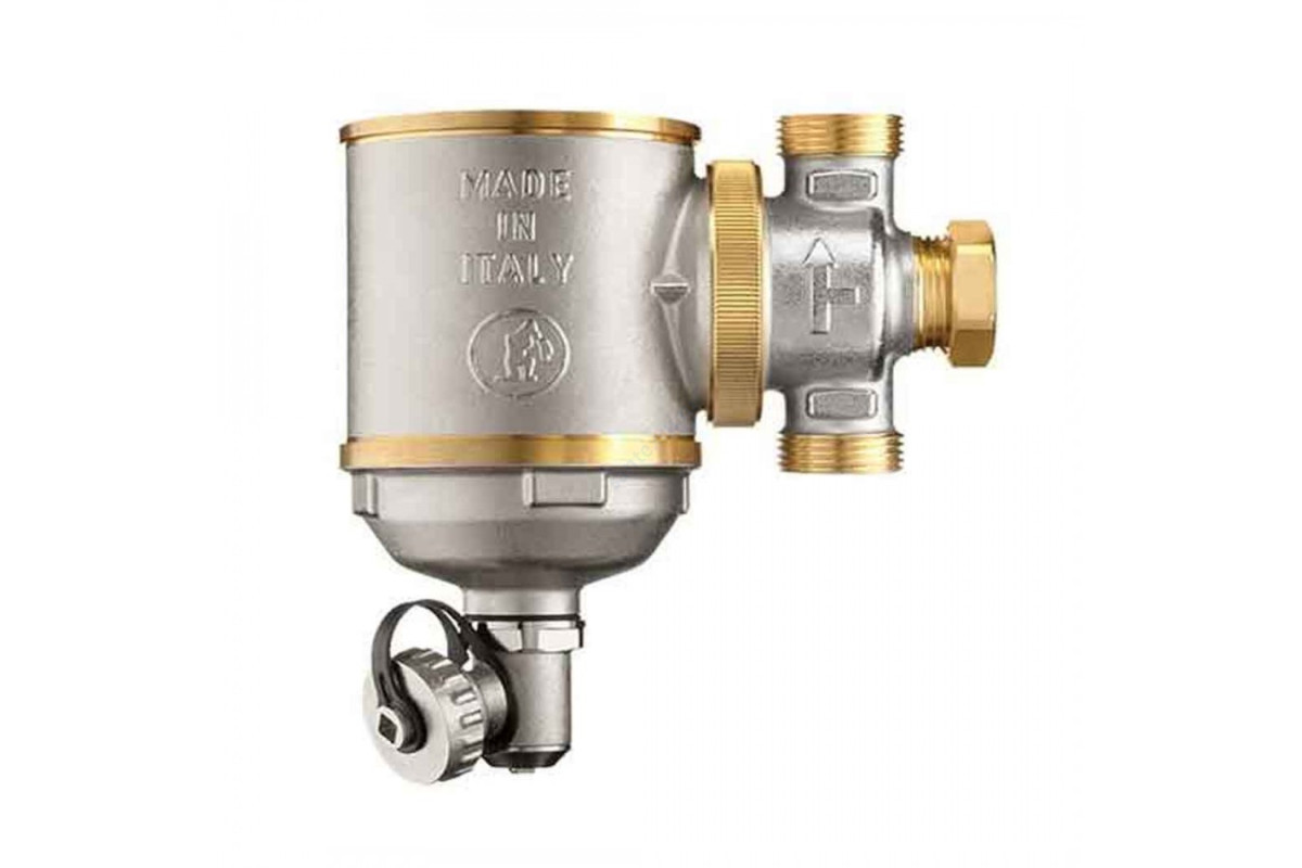 Фильтр магнитный сетчатый латунь Ду 20 Ру10 ВР R146 C шаровым краном, заглушкой для дренажа и клапаном выпуска воздуха Giacomini R146CKX004