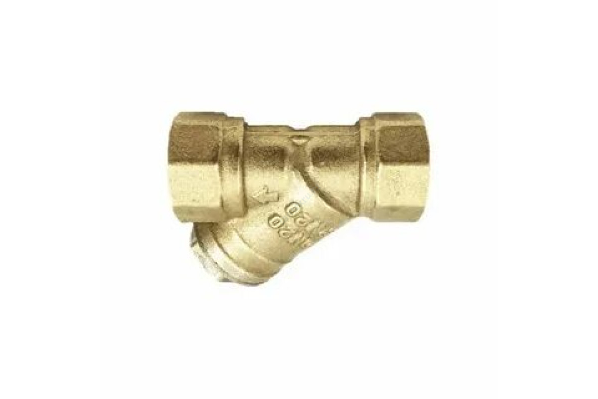 Фильтр сетчатый Y-образный латунь Ду 15 Ру20 G1/2" ВР ФС со сливной пробкой