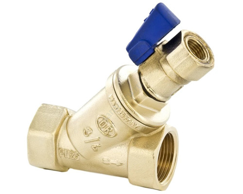 Фильтр сетчатый Y-образный латунь Ду 20 Ру25 Тмакс=120 oC Rp3/4" ВР 114 со сливным краном OR 0114.520