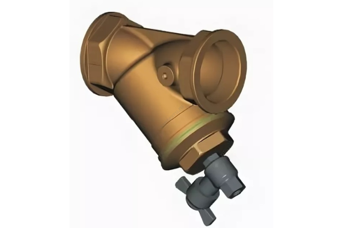 Фильтр сетчатый Y-образный бронза Ду 32 РУ16 Тмакс=120 оC G1 1/4" Вр F2142 со сливным краном Tecofi F2142-0032