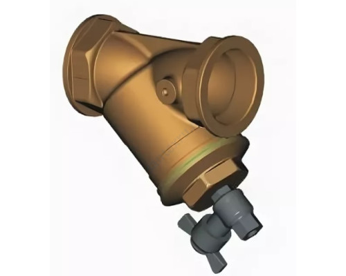 Фильтр сетчатый Y-образный бронза Ду 32 РУ16 Тмакс=120 оC G1 1/4" Вр F2142 со сливным краном Tecofi F2142-0032