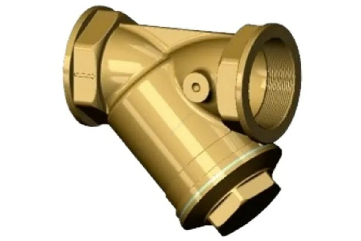 Фильтр сетчатый Y-образный латунь Ду 25 РУ16 Тмакс=100 оC G1/2" Вр F1142 Tecofi F1142-0025