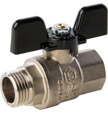 STOUT Кран шаровой полнопроходной, ВР/НР, ручка бабочка 1/2