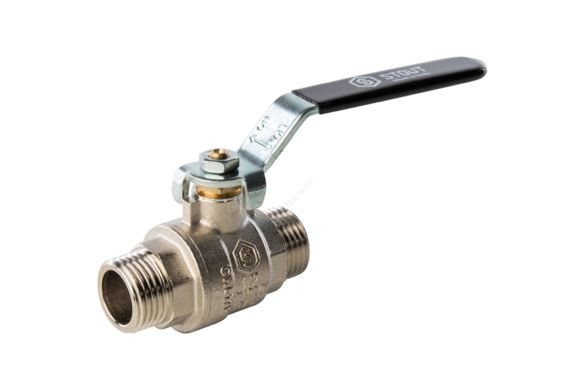 STOUT Кран шаровой полнопроходной, НР/НР, ручка рычаг 1/2