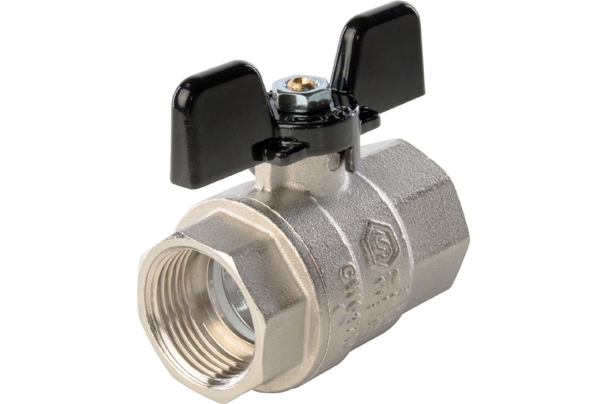 STOUT Кран шаровой полнопроходной, ВР/ВР, ручка бабочка 3/4