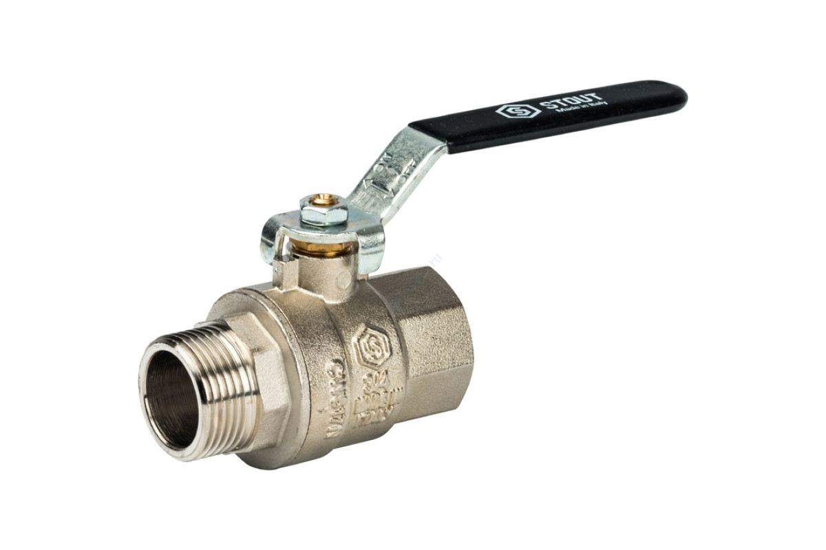 STOUT Кран шаровой полнопроходной, ВР/НР, ручка рычаг 3/4