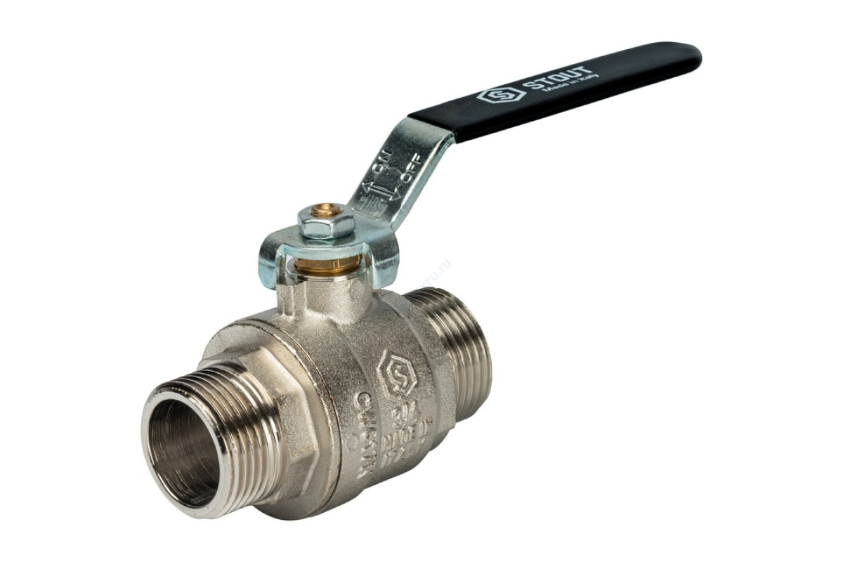 STOUT Кран шаровой полнопроходной, НР/НР, ручка рычаг 3/4
