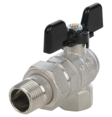 STOUT Кран шаровой полнопроходной угловой, ВР/НР, ручка бабочка 1/2, американка