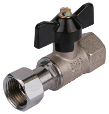 STOUT Кран шаровой с накидной гайкой, ВР/накидная гайка, ручка бабочка 1/2x1/2