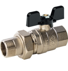 STOUT Кран шаровой полнопроходной, ВР/НР, ручка бабочка 3/4, американка