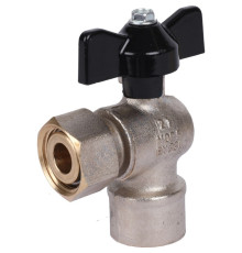 STOUT Кран шаровой с накидной гайкой угловой, ВР/накидная гайка, ручка бабочка 1/2x1/2