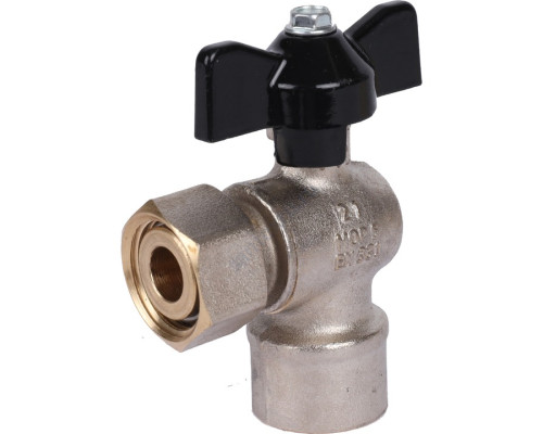 STOUT Кран шаровой с накидной гайкой угловой, ВР/накидная гайка, ручка бабочка 1/2x1/2