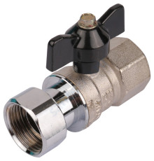 STOUT Кран шаровой с накидной гайкой, ВР/накидная гайка, ручка бабочка 3/4x3/4