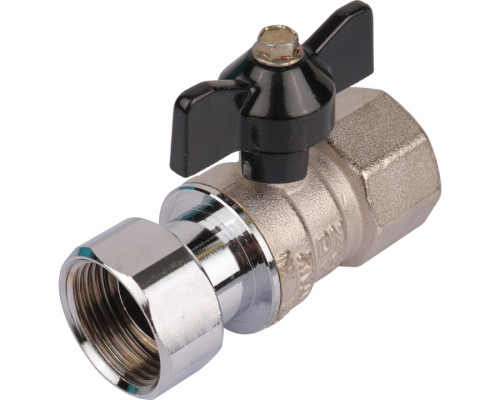 STOUT Кран шаровой с накидной гайкой, ВР/накидная гайка, ручка бабочка 3/4x3/4
