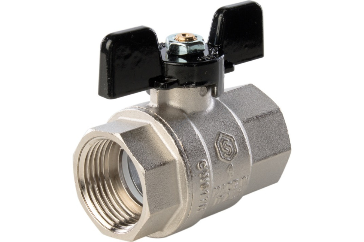 STOUT Кран шаровой полнопроходной, ВР/ВР, ручка бабочка 1