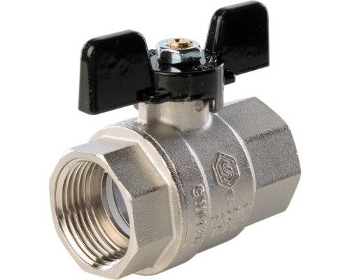 STOUT Кран шаровой полнопроходной, ВР/ВР, ручка бабочка 1