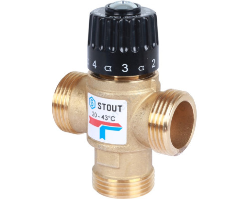 STOUT Термостатический смесительный клапан для систем отопления и ГВС 1" резьба