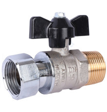 STOUT Кран шаровой с накидной гайкой, НР/накидная гайка, ручка бабочка 3/4x3/4