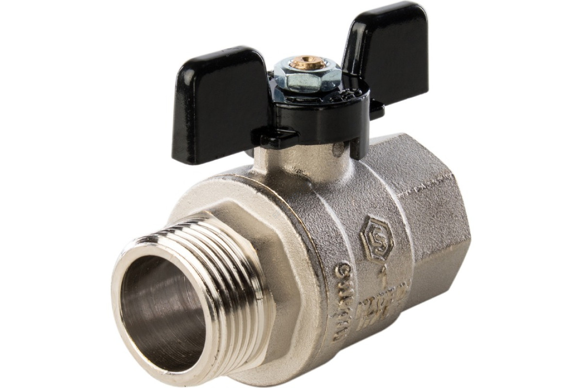 STOUT Кран шаровой полнопроходной, ВР/НР, ручка бабочка 1