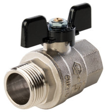 STOUT Кран шаровой полнопроходной, ВР/НР, ручка бабочка 1