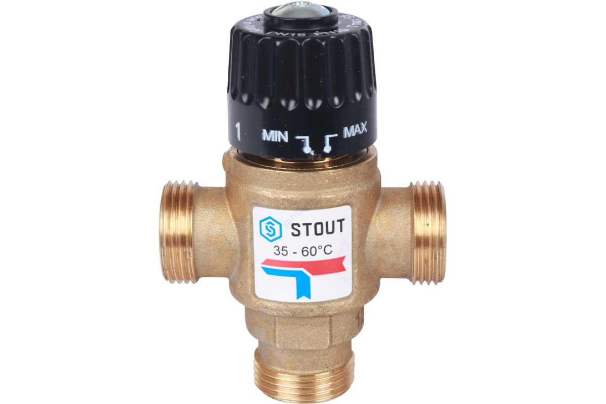 STOUT Термостатический смесительный клапан для систем отопления и ГВС 3/4" резьба