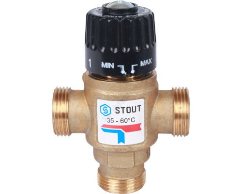 STOUT Термостатический смесительный клапан для систем отопления и ГВС 3/4" резьба