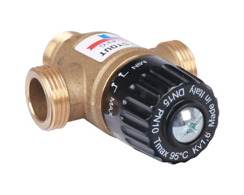 STOUT Термостатический смесительный клапан для систем отопления и ГВС 3/4" НР 20-43°С KV 1,6 SVM-0120-164320