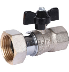 STOUT Кран шаровой с накидной гайкой, ВР/накидная гайка, ручка бабочка 3/4x1