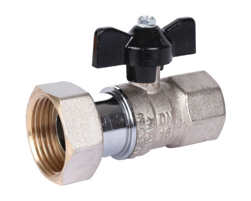 STOUT Кран шаровой с накидной гайкой, ВР/накидная гайка, ручка бабочка 3/4x1