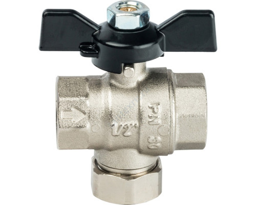 STOUT Кран шаровой с фильтром 1/2 (ручка-бабочка)