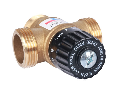 STOUT SVM-Термостатические Термостатический смесительный клапан для ситем отопления и ГВС 1" НР 35-60C Kvs 2,5