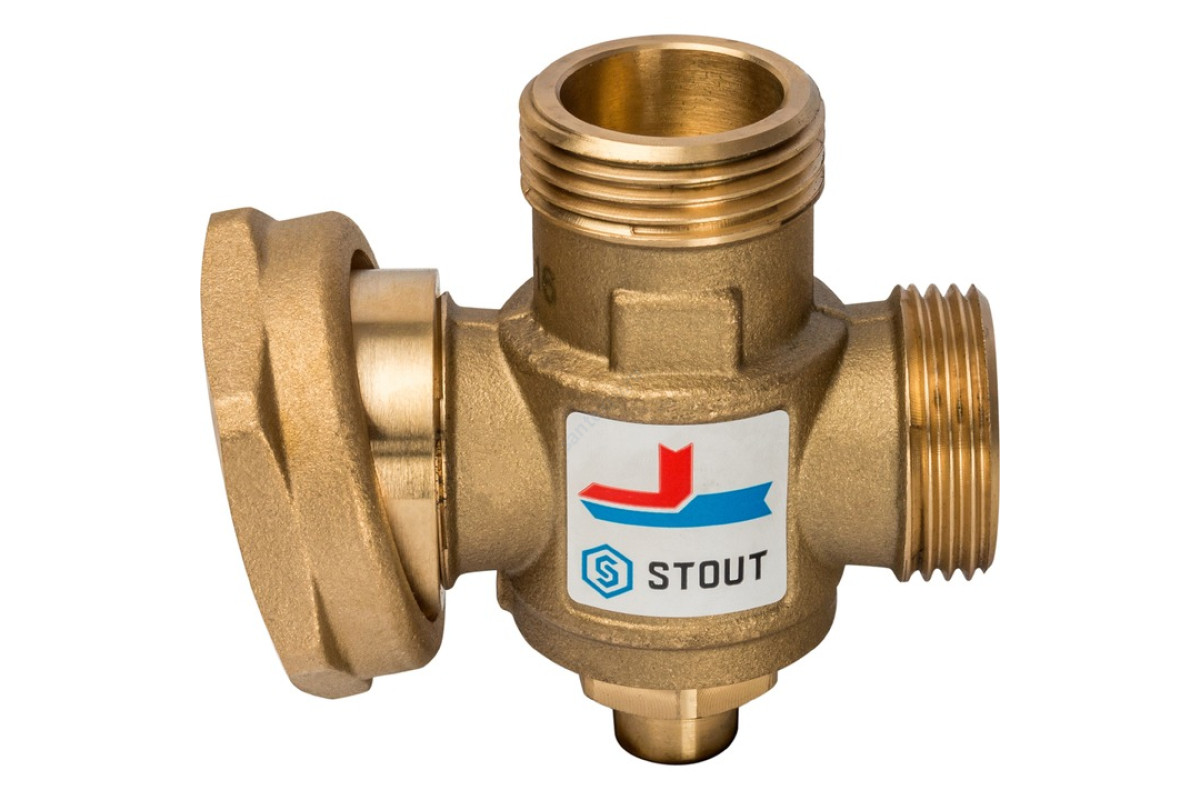 STOUT SVM-0050 Термостатический смесительный клапан G 1"M-G 1"1/2 F-G 1"M 70°С