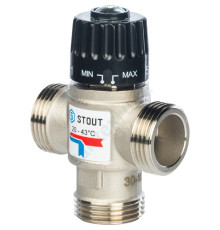 STOUT Термостатический смесительный клапан для систем отопления и ГВС. G 1/4 НР 20-43°С KV 2,5