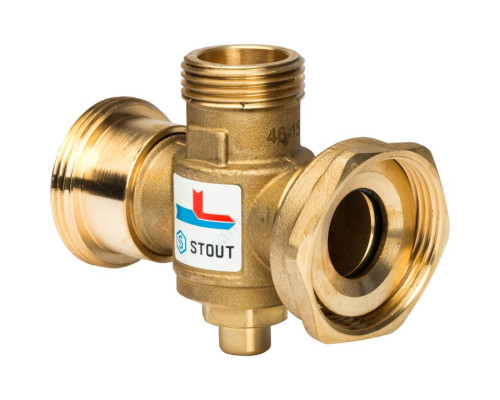 STOUT SVM-0050 термостатический смесительный клапан G 1"1/2M-G 1"1/2F-G 1"M 70°С