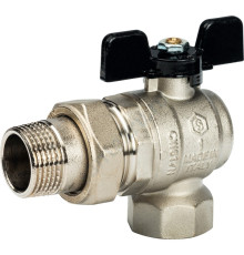 STOUT Кран шаровой полнопроходной угловой, ВР/НР, ручка бабочка 1, американка