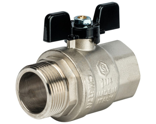 STOUT Кран шаровой полнопроходной, ВР/НР, ручка бабочка 1 1/4