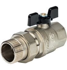 STOUT Кран шаровой полнопроходной, ВР/НР, ручка бабочка 1 1/4, американка