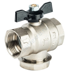 STOUT Кран шаровой с фильтром 1 (ручка-бабочка)