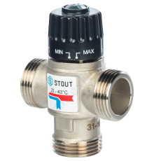 STOUT Термостатический смесительный клапан для систем отопления и ГВС 1" НР 35-60°С KV 2,5