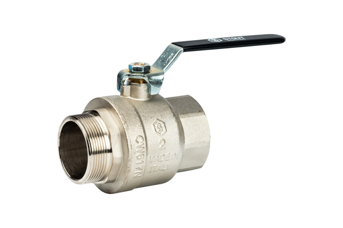 STOUT Кран шаровой полнопроходной, ВР/НР, ручка рычаг 2