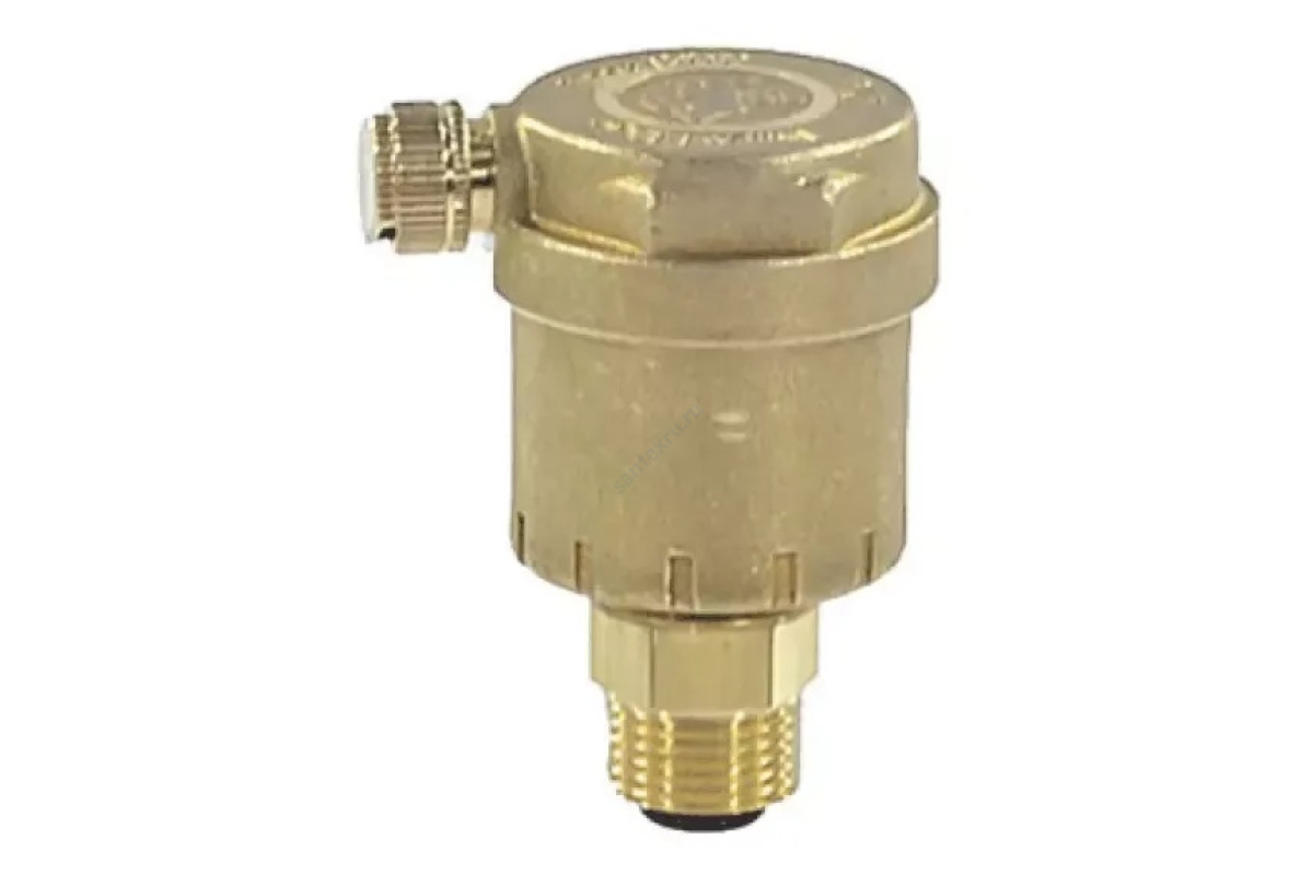 Воздухоотводчик автоматический латунь R88I Ду 10 Ру14 G3/8" НР прямой с запорным клапаном Giacomini R88IY002