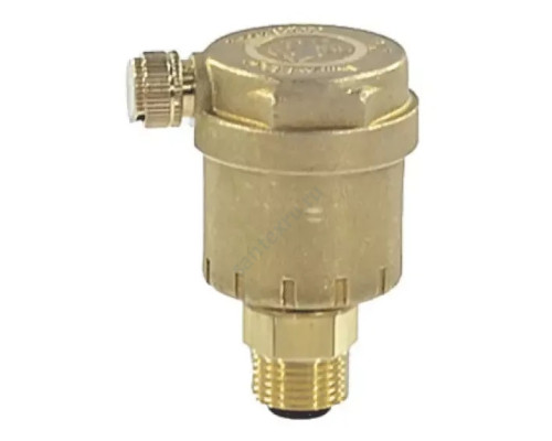 Воздухоотводчик автоматический латунь R88I Ду 10 Ру14 G3/8" НР прямой с запорным клапаном Giacomini R88IY002