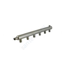 Коллектор нержавеющая сталь Ду 32 1 1/4" НР на 7 вых 3/4" НР м/о 100мм Элит-Металл 2235