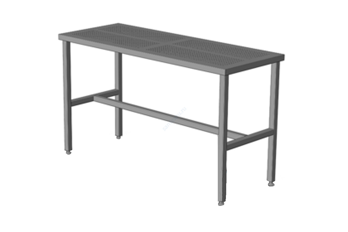 Стол стандартный из нержавеющей стали с перфорированной столешницей