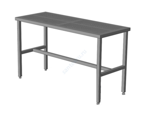 Стол стандартный из нержавеющей стали с перфорированной столешницей